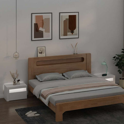 Bedside Cabinets 2 pcs with LEDs 60x35x40 cm White