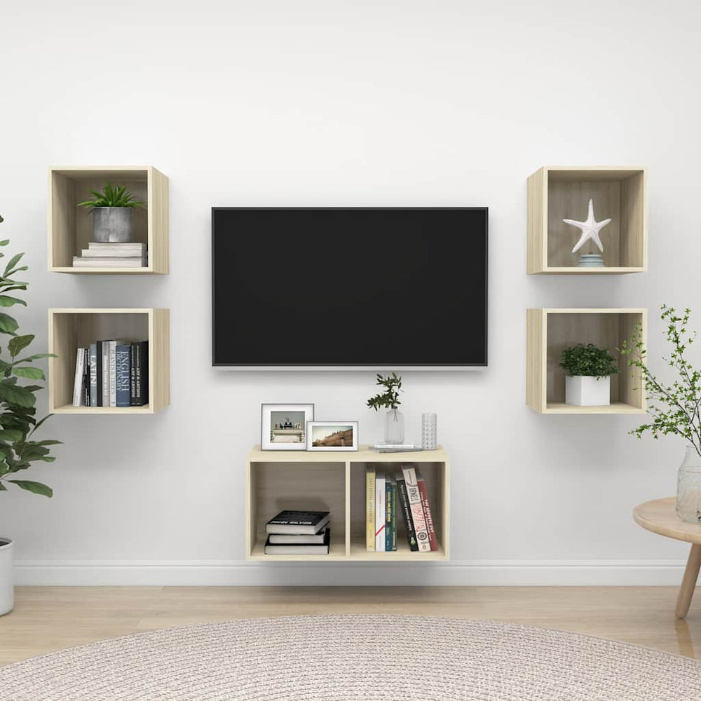 vidaXL 5 Piece TV Cabinet Set Engineered Wood