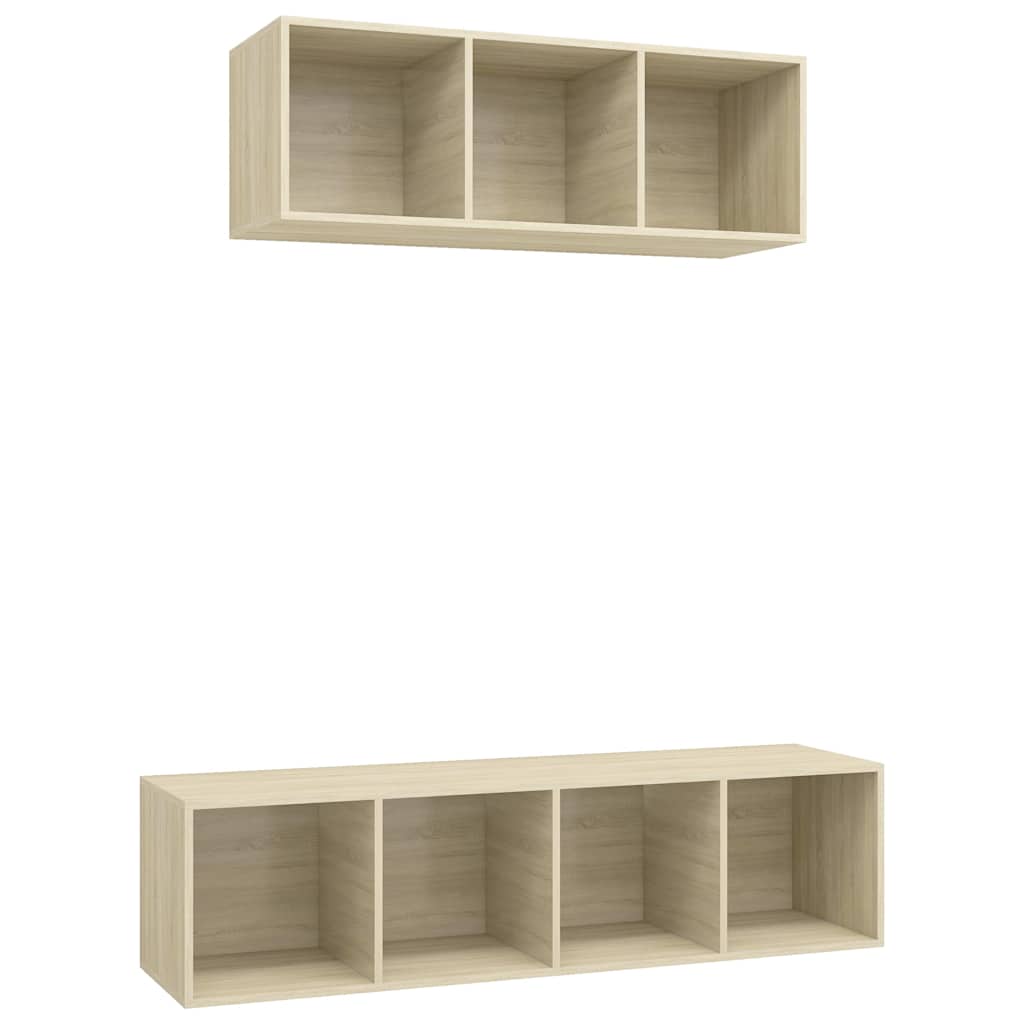 2 Piece TV Cabinet Set Engineered Wood Sonoma oak