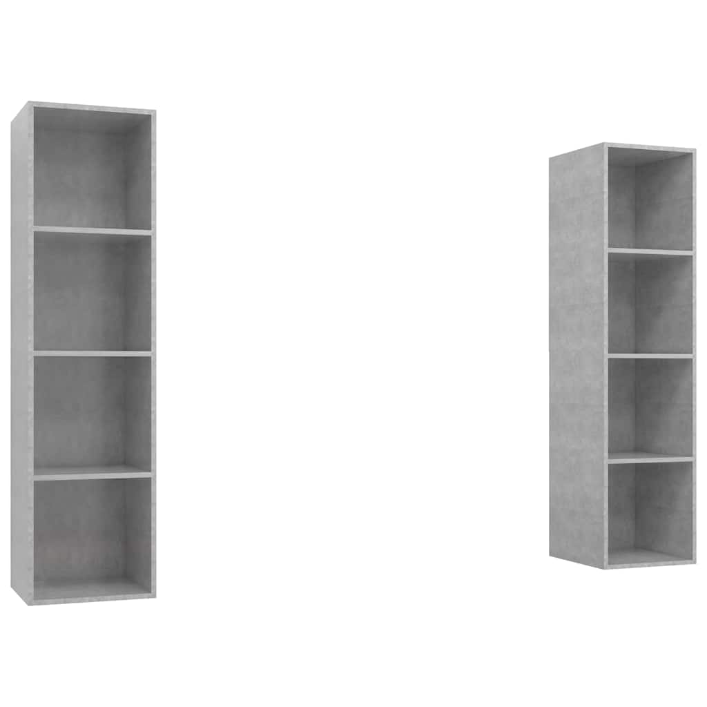 2 Piece Wall-mounted TV Cabinet Set Engineered Wood Concrete grey