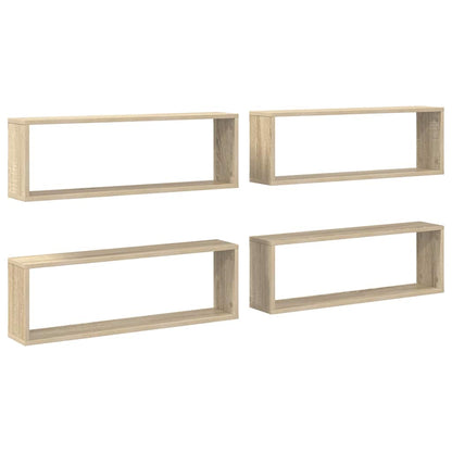 Wall Cube Shelves 80x15x26.5 cm Engineered Wood 4 pcs Sonoma oak