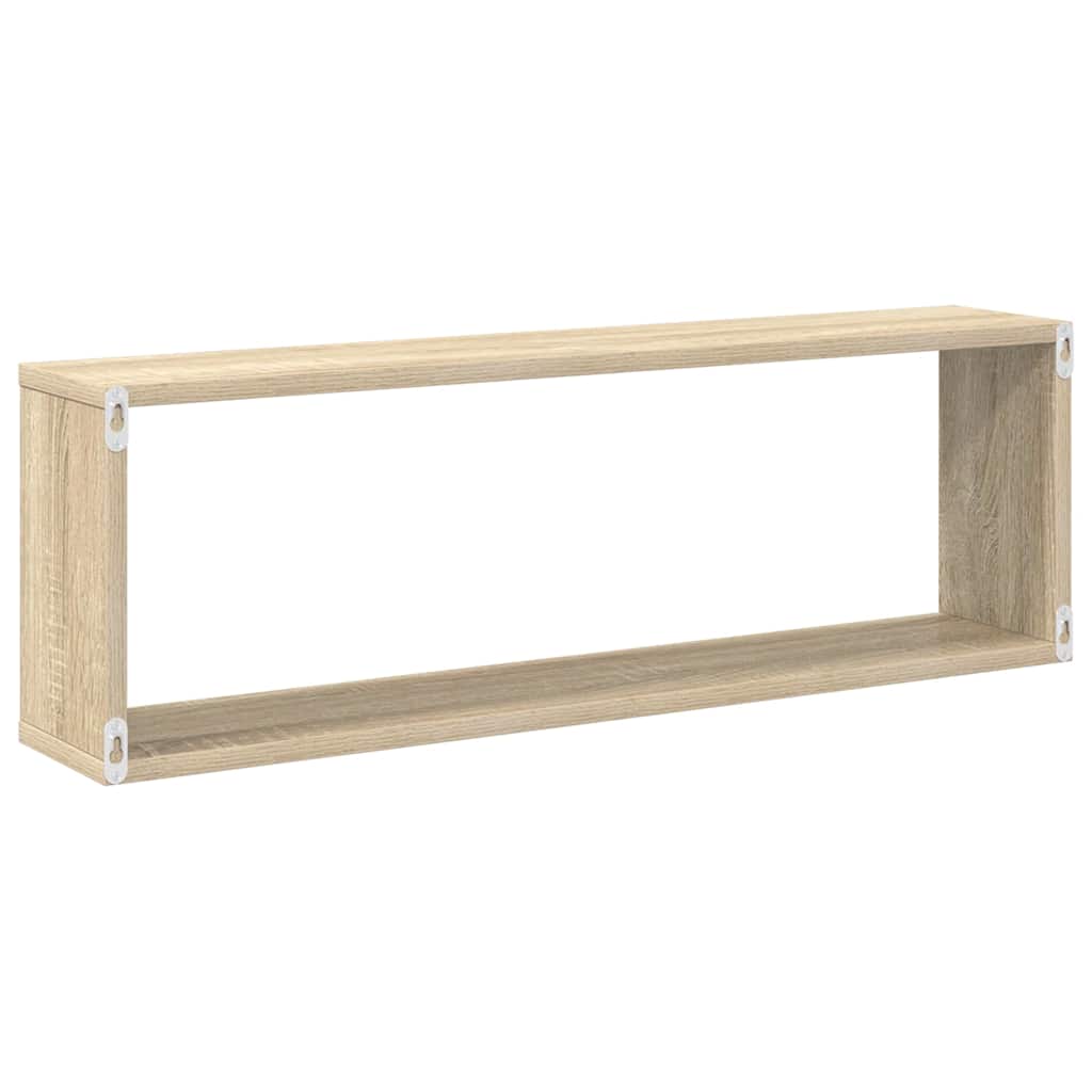 Wall Cube Shelves 80x15x26.5 cm Engineered Wood 4 pcs Sonoma oak