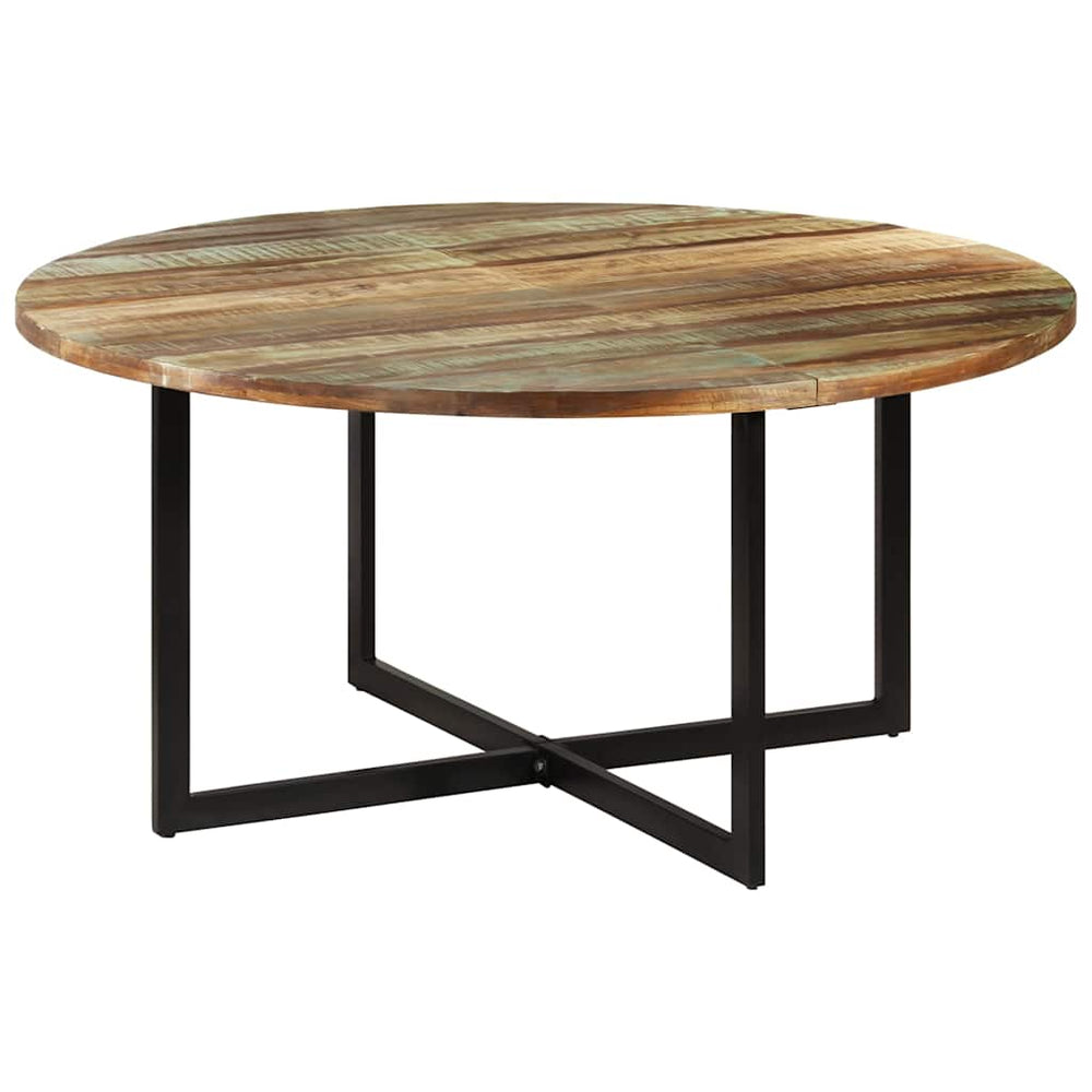 vidaXL Dining Table | Multicolour | Reclaimed wood, iron | 150 cm diameter