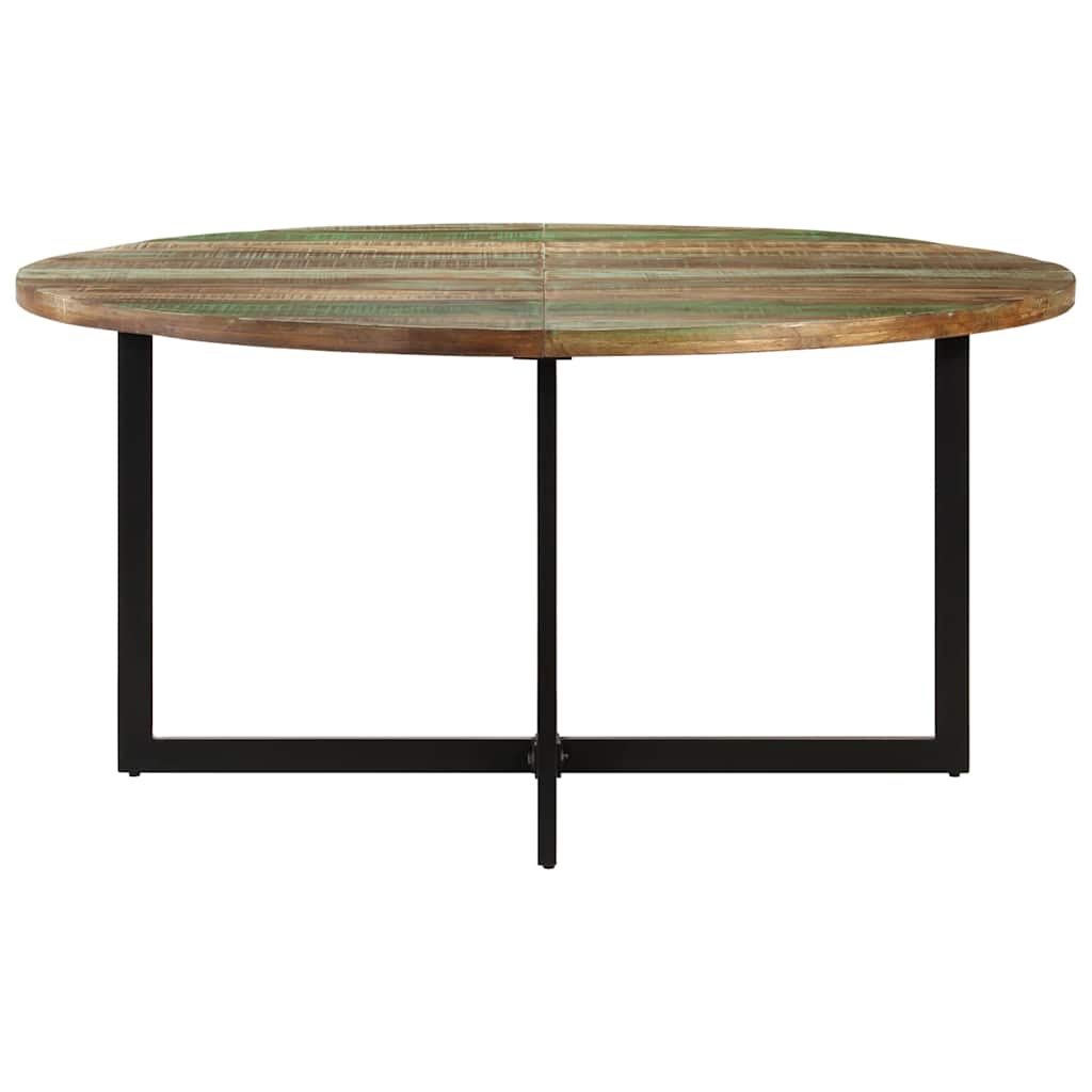 vidaXL Dining Table | Multicolour | Reclaimed wood, iron | 150 cm diameter 2