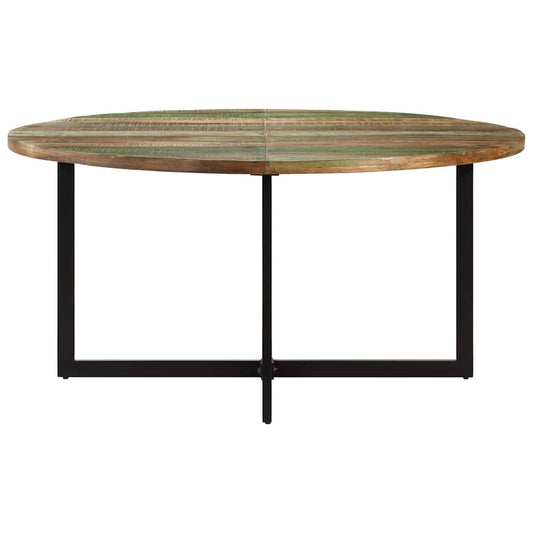 vidaXL Dining Table | Multicolour | Reclaimed wood, iron | 150 cm diameter 2