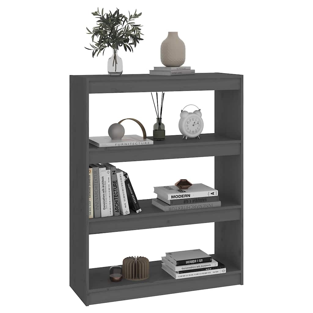 Book Cabinet/Room Divider 80x30x103,5 cm Solid Wood Pine Grey 103.5 cm