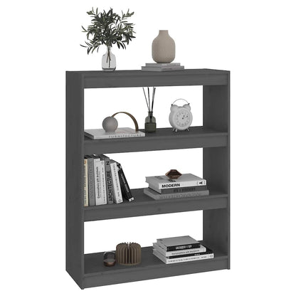 Book Cabinet/Room Divider 80x30x103,5 cm Solid Wood Pine Grey 103.5 cm