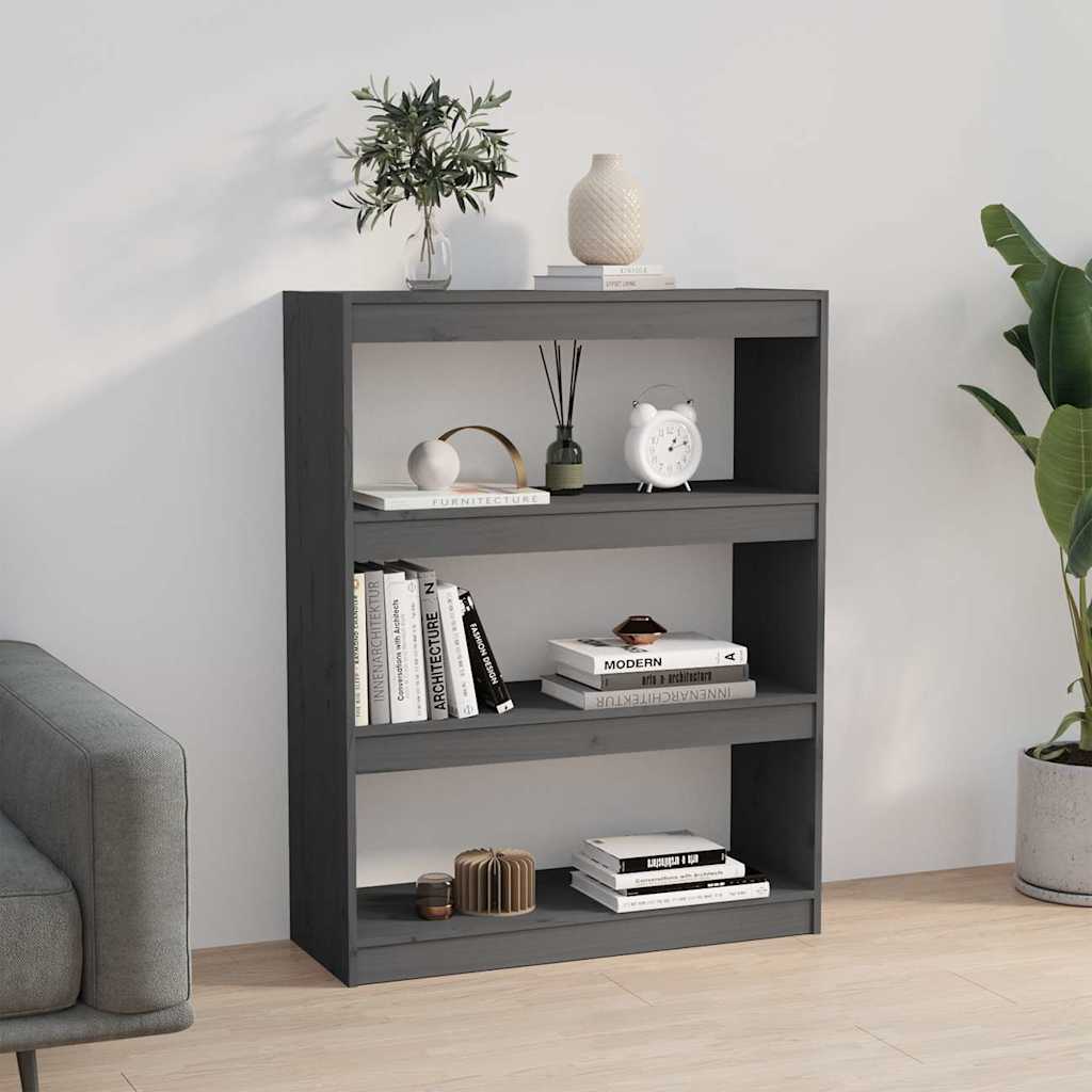 Book Cabinet/Room Divider 80x30x103,5 cm Solid Wood Pine Grey 103.5 cm