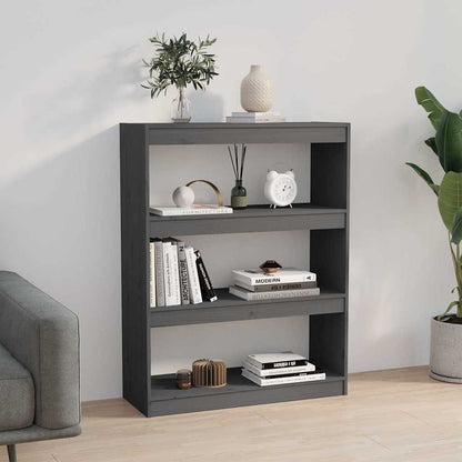 Book Cabinet/Room Divider 80x30x103,5 cm Solid Wood Pine Grey 103.5 cm