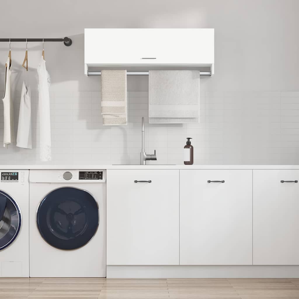 Wardrobe 100x32,5x35 cm Engineered Wood White 100 x 32.5 x 35 cm