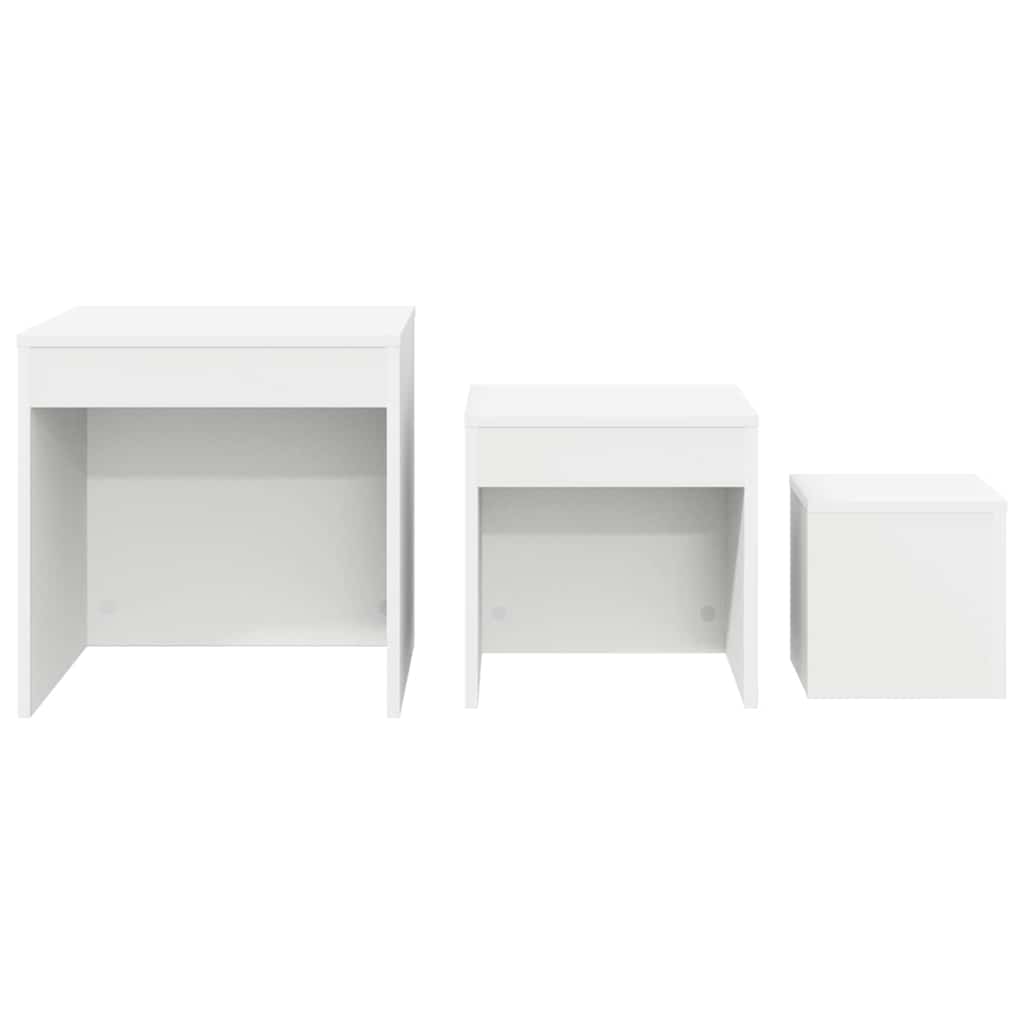 Nesting Tables 3 pcs Engineered Wood White