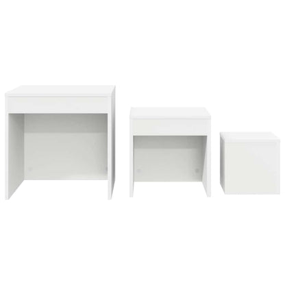 Nesting Tables 3 pcs Engineered Wood White