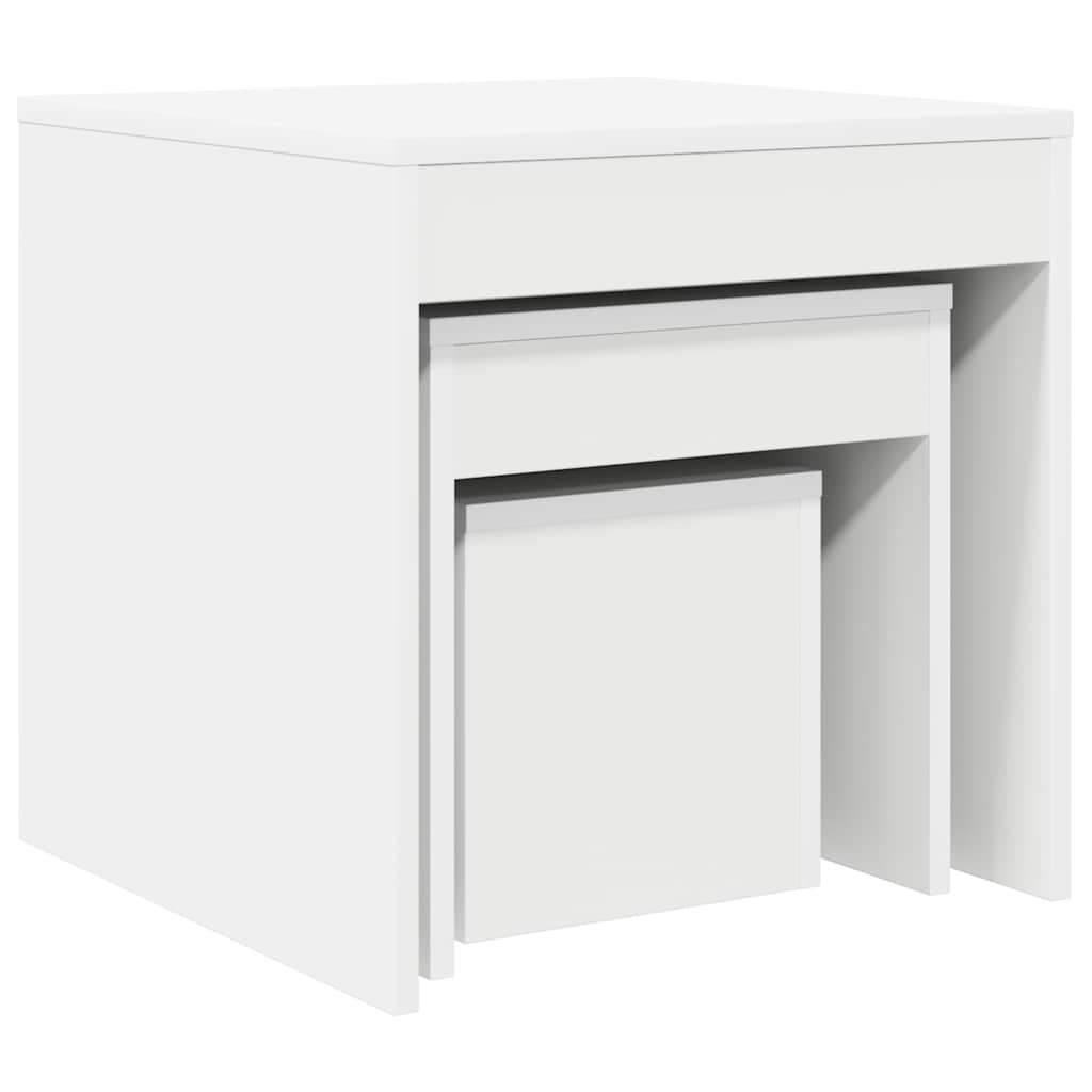 Nesting Tables 3 pcs Engineered Wood White