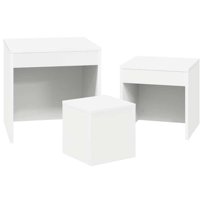 Nesting Tables 3 pcs Engineered Wood White