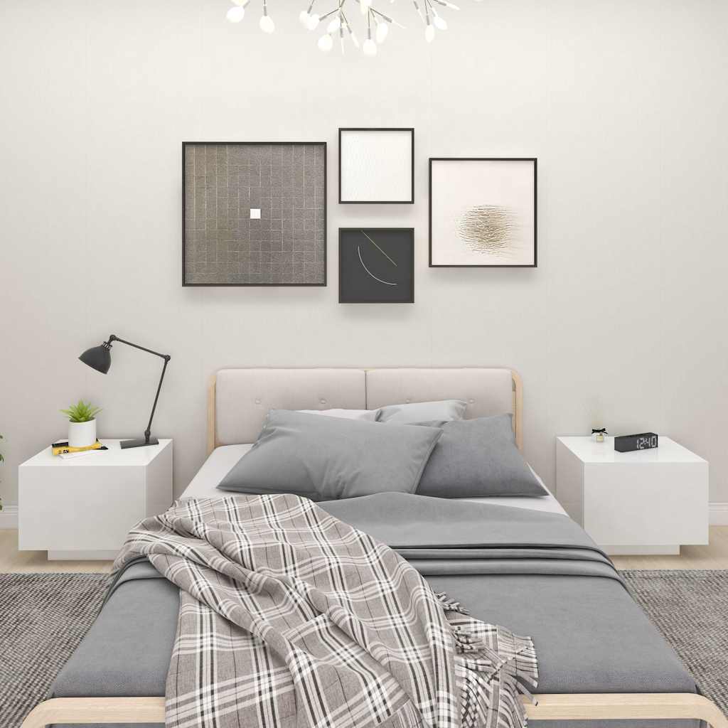 Bedside Cabinet 100x35x40 cm Engineered Wood White