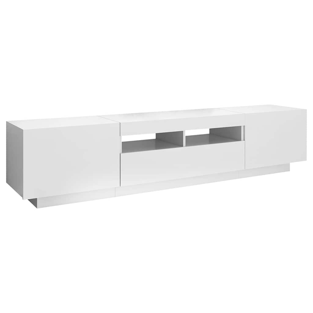 TV Cabinet with LED Lights 180x35x40 cm White