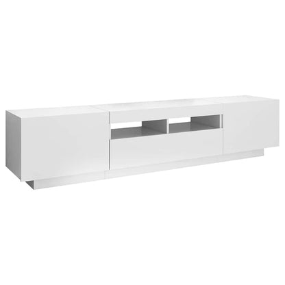 TV Cabinet with LED Lights 180x35x40 cm White
