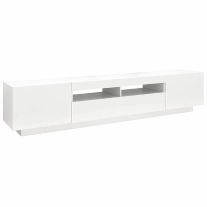 TV Cabinet with LED Lights 200x35x40 cm White