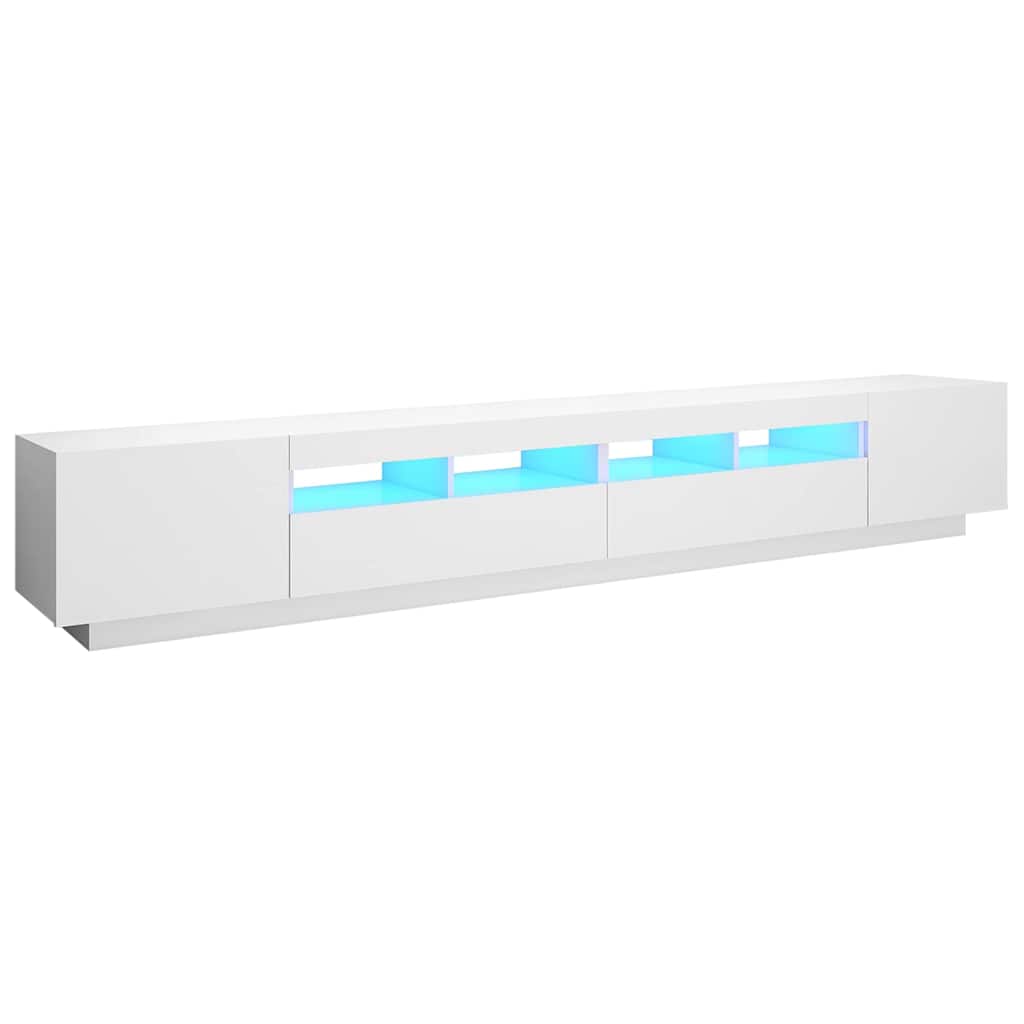 TV Cabinet with LED Lights 260x35x40 cm White