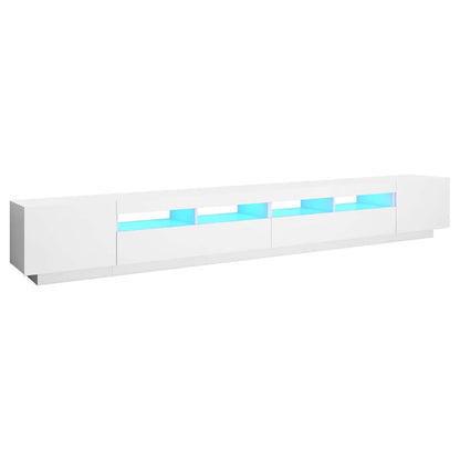 TV Cabinet with LED Lights 300x35x40 cm White