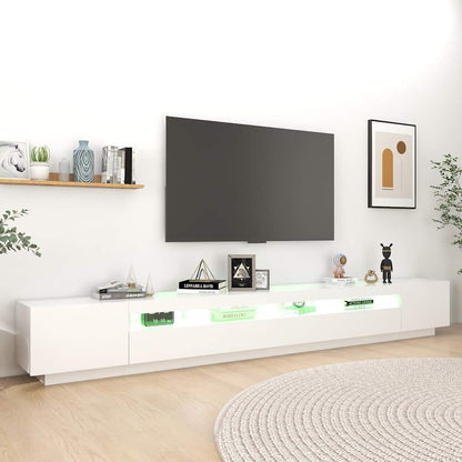 TV Cabinet with LED Lights 300x35x40 cm White