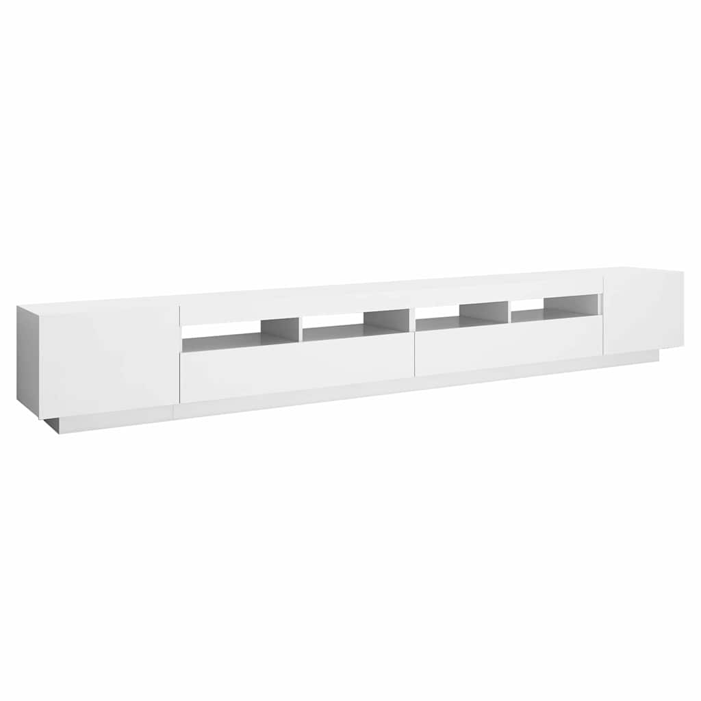TV Cabinet with LED Lights 300x35x40 cm White
