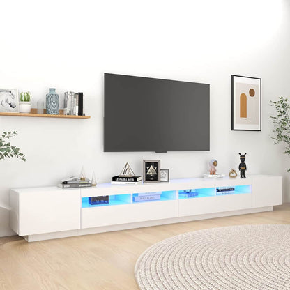 TV Cabinet with LED Lights 300x35x40 cm White
