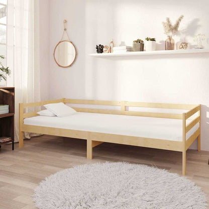 Day Bed without Mattress Solid Wood Pine Natural 90 cm