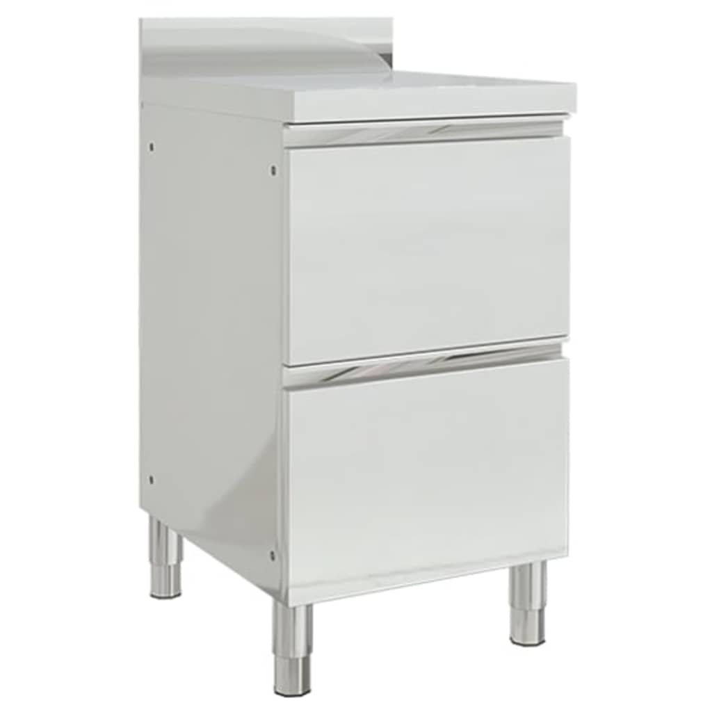 vidaXL Commercial Kitchen Cabinets 2 pcs Stainless Steel 2