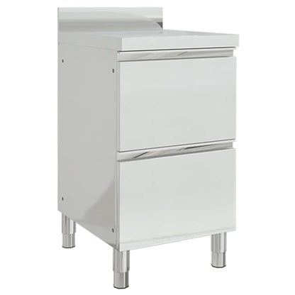 vidaXL Commercial Kitchen Cabinets 2 pcs Stainless Steel 2
