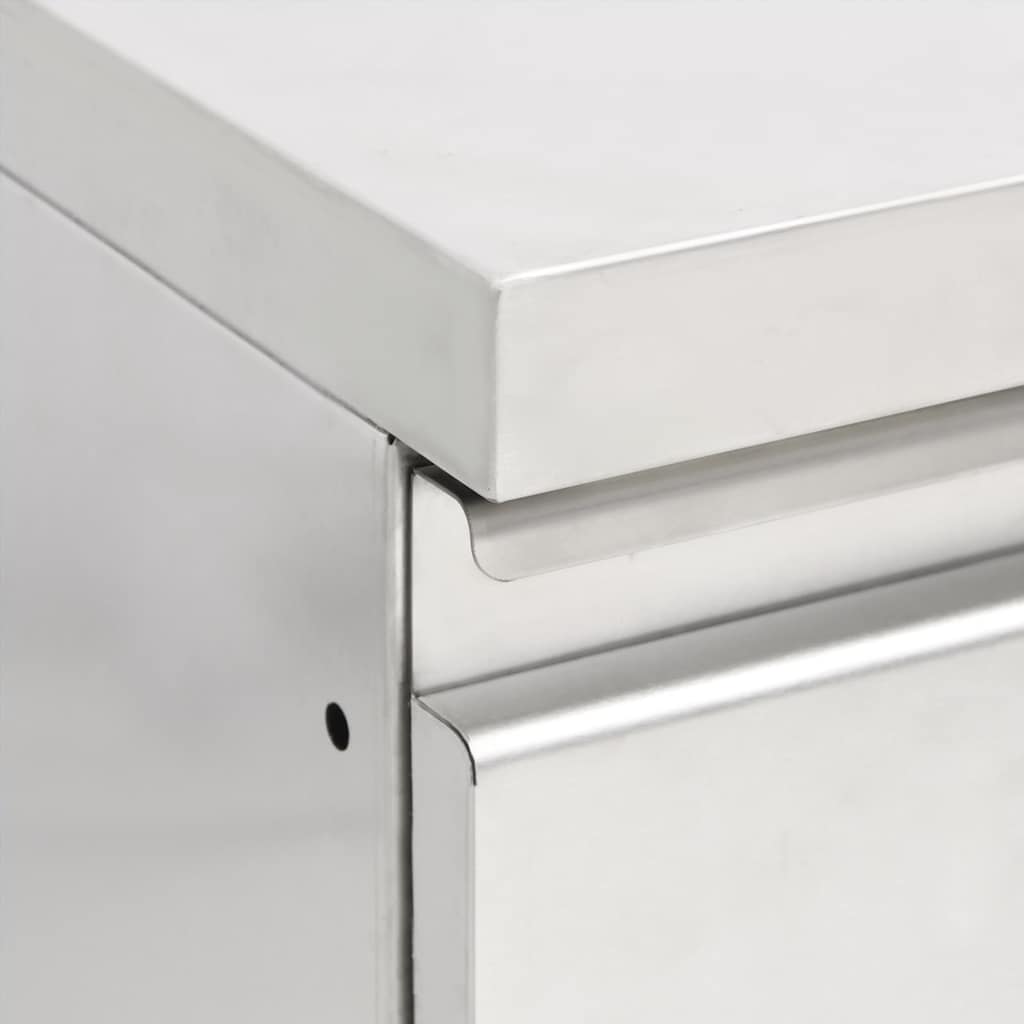 vidaXL Commercial Kitchen Cabinets 2 pcs Stainless Steel 4