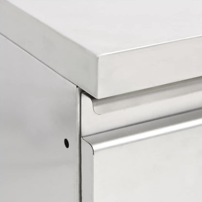 vidaXL Commercial Kitchen Cabinets 2 pcs Stainless Steel 4