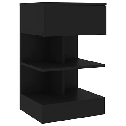 Bedside Cabinet 40x35x65 cm Engineered Wood Black 2
