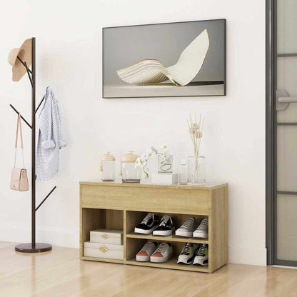 Shoe Bench Engineered Wood Sonoma oak 80 x 30 x 45 cm