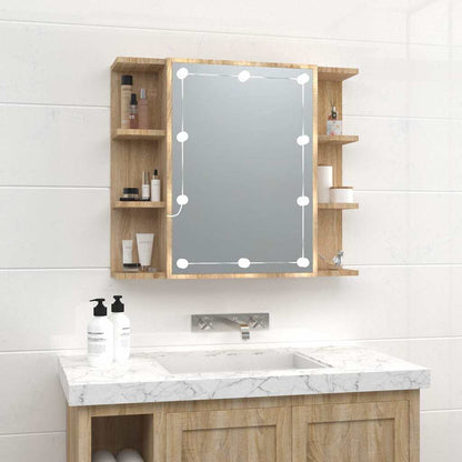 Mirror Cabinet with LED 70x16,5x60 cm Sonoma oak