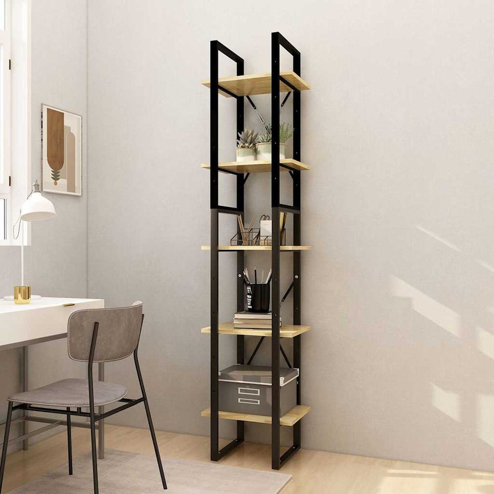 vidaXL 5-Tier Book Cabinet 40x30x175 cm Solid Wood Pine