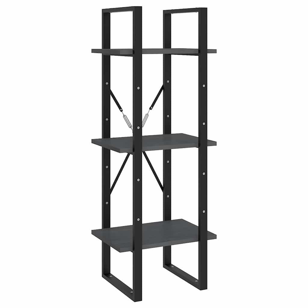 5-Tier Book Cabinet 40x30x175 cm Solid Wood Pine Grey 40 cm