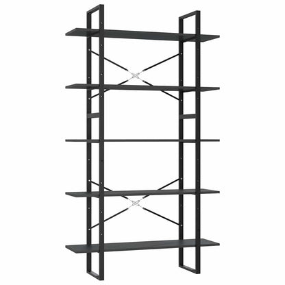 5-Tier Book Cabinet 100x30x175 cm Engineered Wood Grey