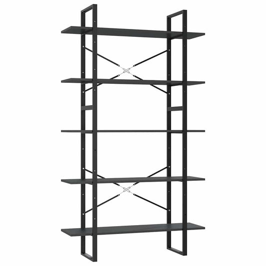 5-Tier Book Cabinet 100x30x175 cm Engineered Wood Grey
