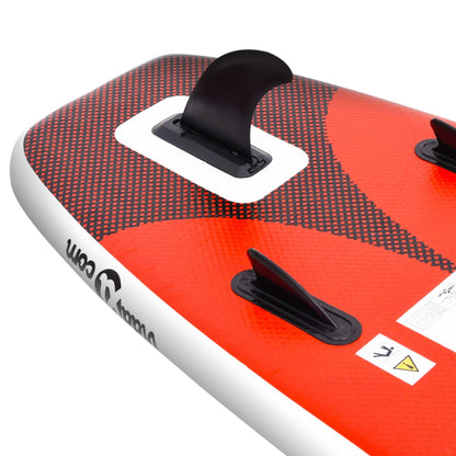 vidaXL Inflatable Stand Up Paddle Board Set Red 300x76x10 cm