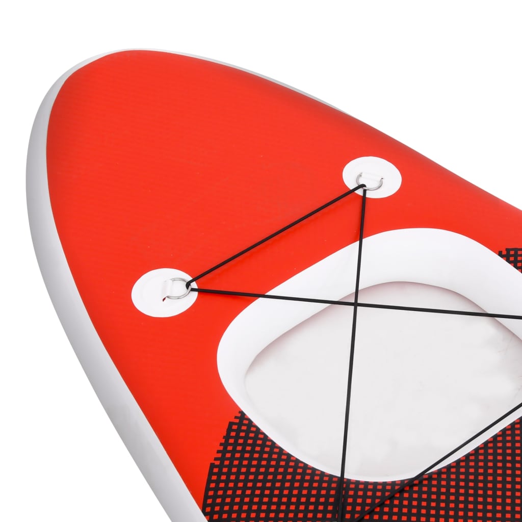 vidaXL Inflatable Stand Up Paddle Board Set Red 300x76x10 cm