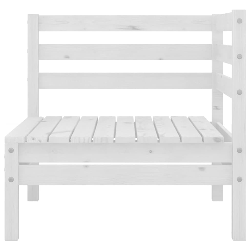 3 Piece Garden Lounge Set Solid Wood Pine White 2x corner + table
