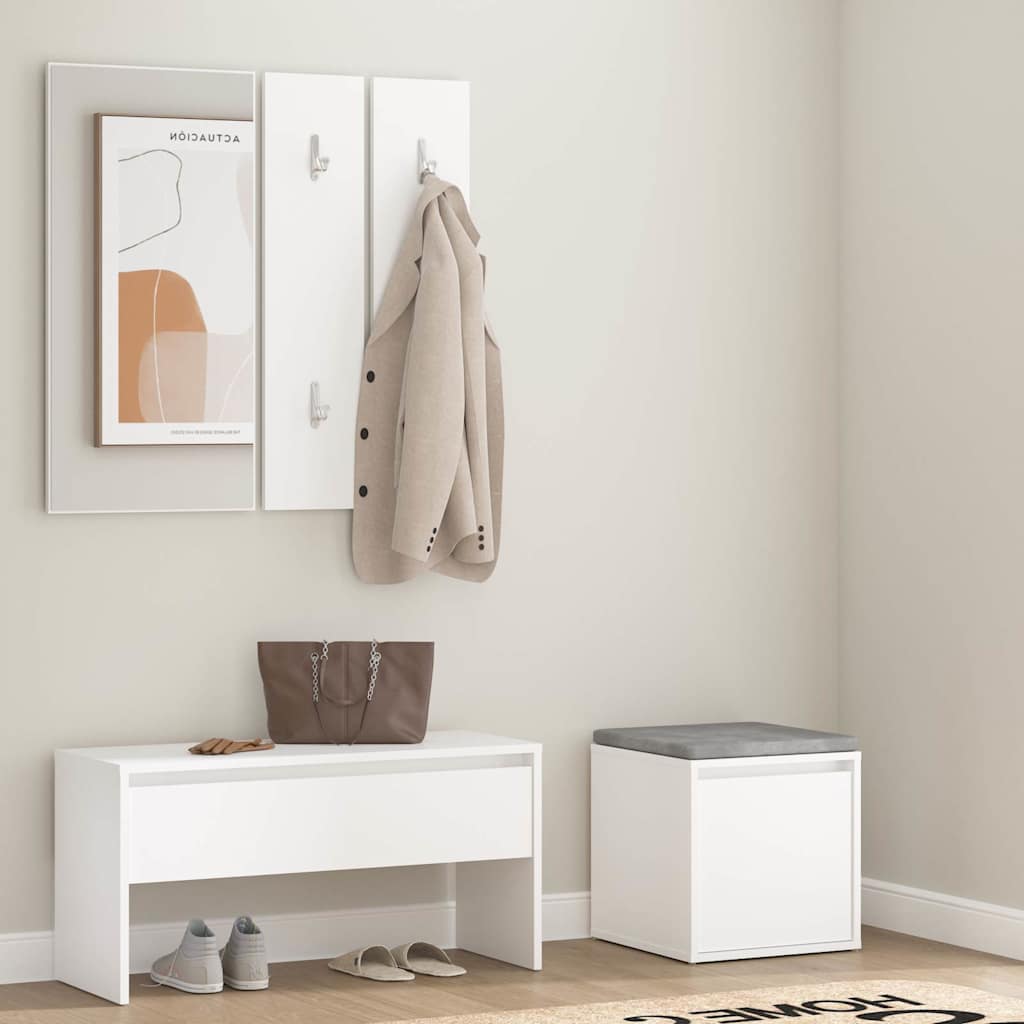 Hallway Furniture Set Engineered Wood White