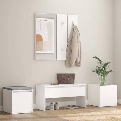 Hallway Furniture Set Engineered Wood White