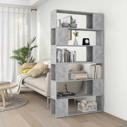 Book Cabinet Room Divider 100x24x188 cm Concrete grey