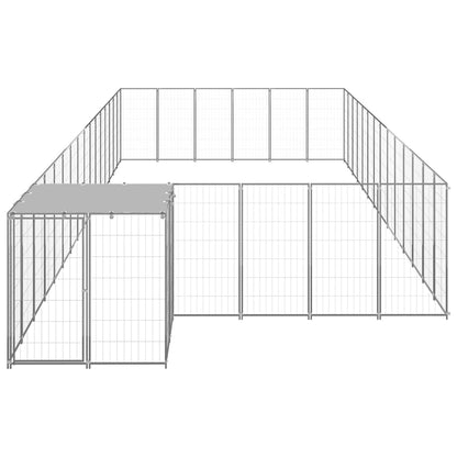 vidaXL Dog Kennel | Silver and Silver Grey | PE, powder-coated steel | Large 2