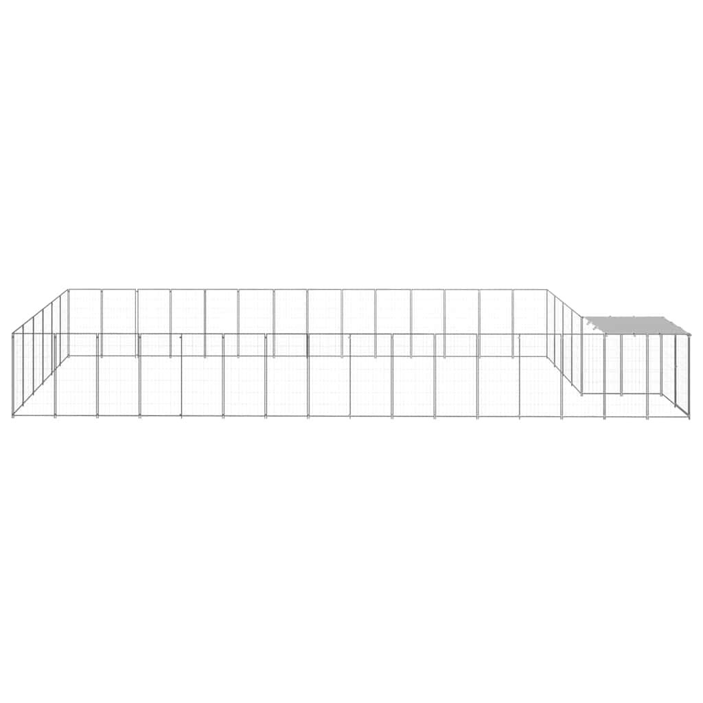 vidaXL Dog Kennel | Silver and Silver Grey | PE, powder-coated steel | Large 3