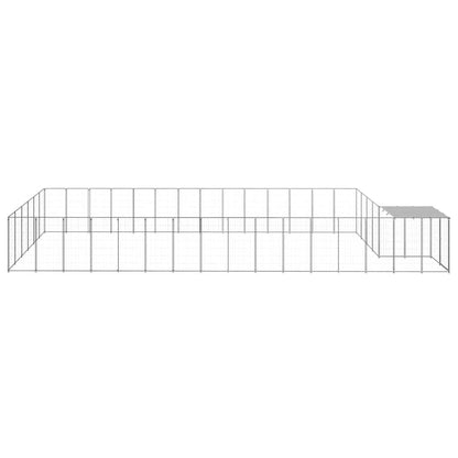 vidaXL Dog Kennel | Silver and Silver Grey | PE, powder-coated steel | Large 3