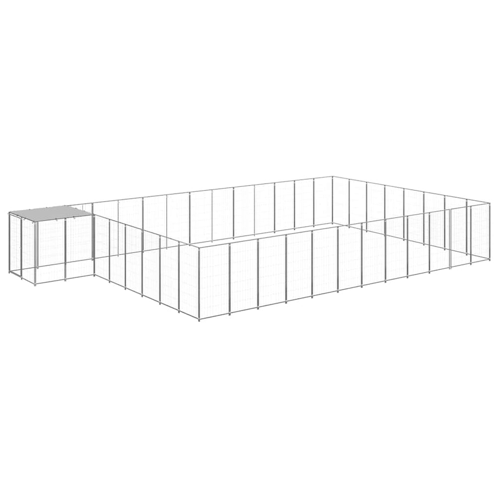 vidaXL Dog Kennel | Silver, Silver Grey | PE | Large | Dog Kennel | Rectangular