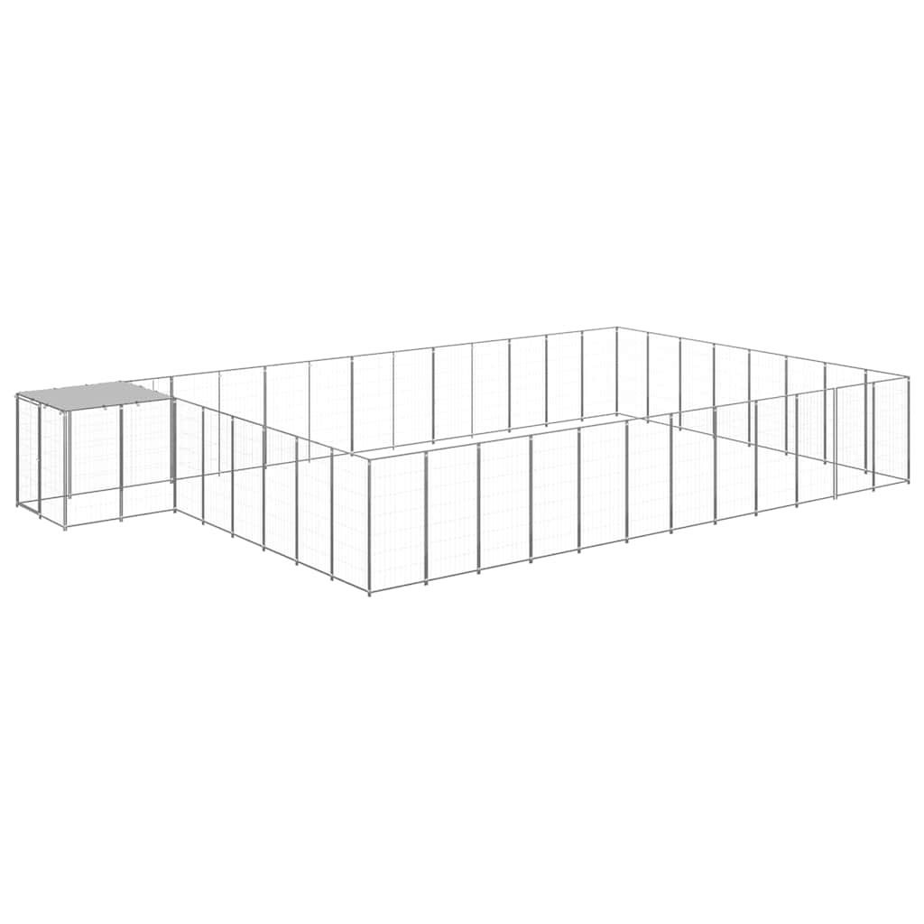 vidaXL Dog Kennel | Silver, Silver Grey | PE | Large | Dog Kennel | Rectangular 1